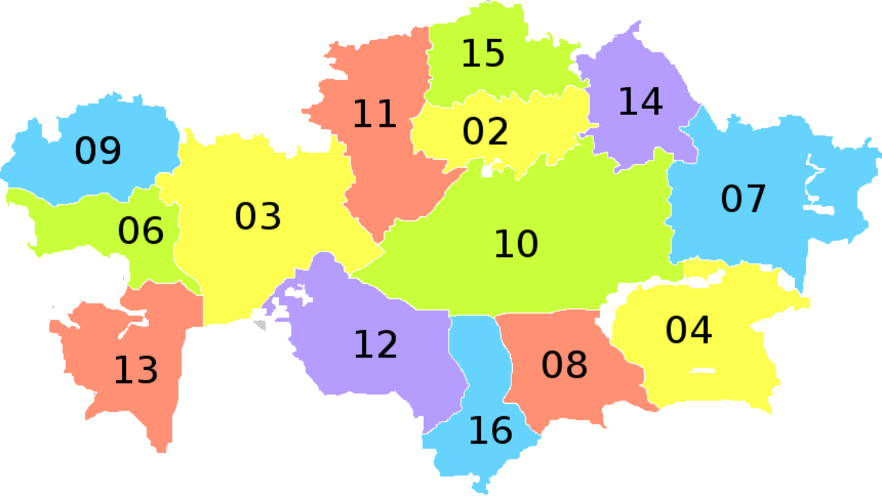 Карта регионов казахстана